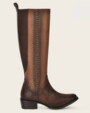 CUADRA Women's Riding Style Honey Contrasting Boot , Honey