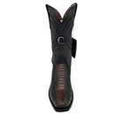 CUADRA Men's 8 Inch Python Embroidery & Laser Woven Narrow Square Toe Western Boot CU849