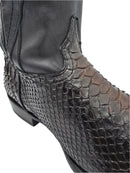 CUADRA Men's 8 Inch Python Embroidery & Laser Woven Narrow Square Toe Western Boot CU849