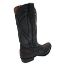 CUADRA Men's 8 Inch Python Embroidery & Laser Woven Narrow Square Toe Western Boot CU849