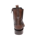 CUADRA Men's Genuine Leather Zipper & Elastic Square Toe, Brown