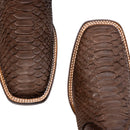 CUADRA Men's Genuine Leather Zipper & Elastic Square Toe, Brown
