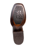 CUADRA Men's Genuine Leather Zipper & Elastic Square Toe, Brown