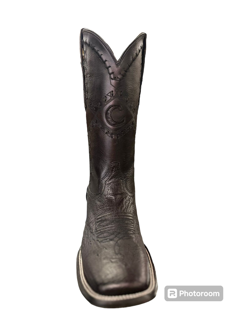 CUADRA Men's Exotic Leather Boot Western LASER & WOVEN SQUARE TOE CU784