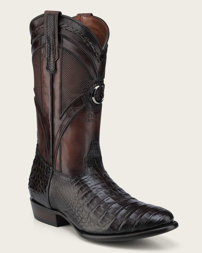 Cuadra Men's Western Boot Genuine Caiman Belly Laser & Embroidery Round Toe CU857