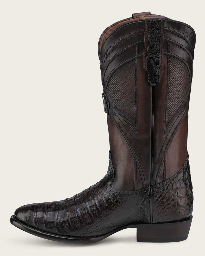 Cuadra Men's Western Boot Genuine Caiman Belly Laser & Embroidery Round Toe CU857