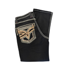 LAMASINI Men's Denim Premium Jeans Stretch Boot Cut Embroidery