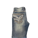 LAMASINI Men's Denim Premium Jeans Stretch Boot Cut Embroidery