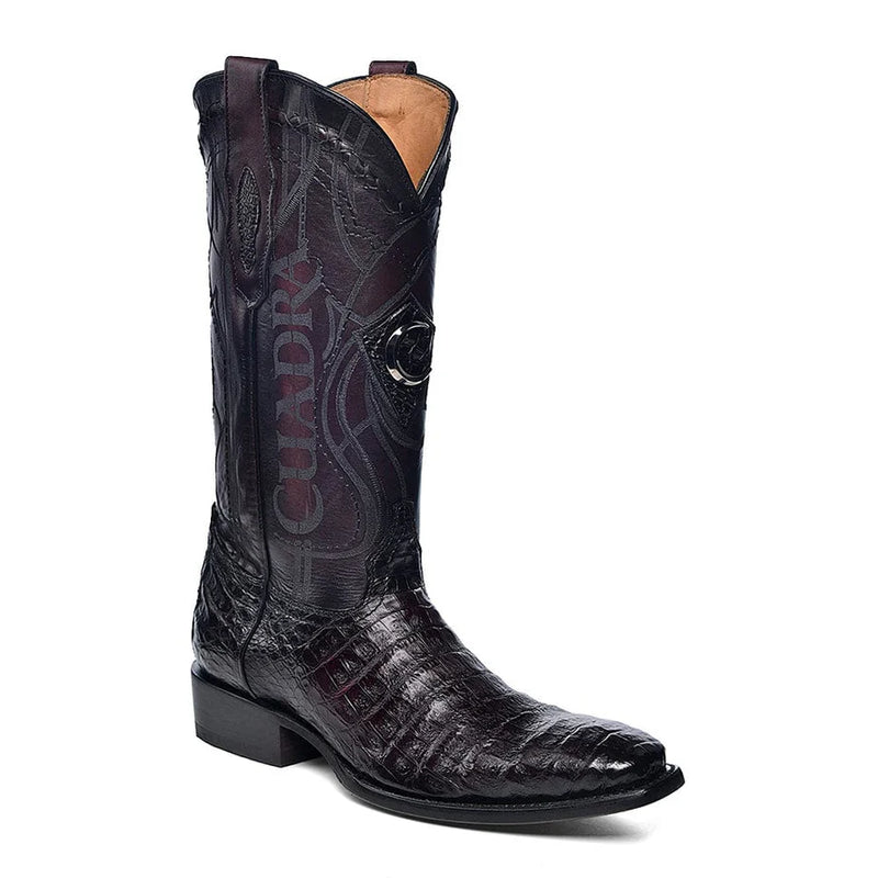 CUADRA Men's Boot Leather Caiman Belly Laser & Embroidery & Woven French Toe CU845