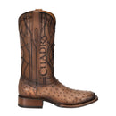 CUADRA Men's Engraved Genuine Ostrich Leather Boot CU744