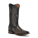 CUADRA Men's Atlantic Sand Caiman Embroidery & Laser Western Boot