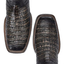 CUADRA Men's Atlantic Sand Caiman Embroidery & Laser Western Boot