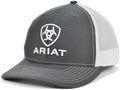 ARIAT Grey and White Center Shield Logo Cap