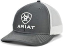 ARIAT Grey and White Center Shield Logo Cap