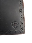 ARIAT Men's Bi-Fold Perforated Edge Design Wallet A35128283
