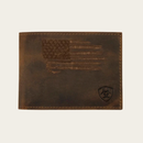 ARIAT Bifold Distressed Stitch USA Flag