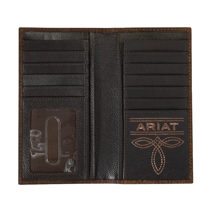 ARIAT Rodeo Bullhide Brown Embroidered Wallet A3554302