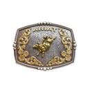 ARIAT Bull Rider Rectangle Buckle, Silver