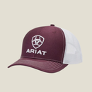 ARIAT Men's Embroidery White Mesh Hat Cap