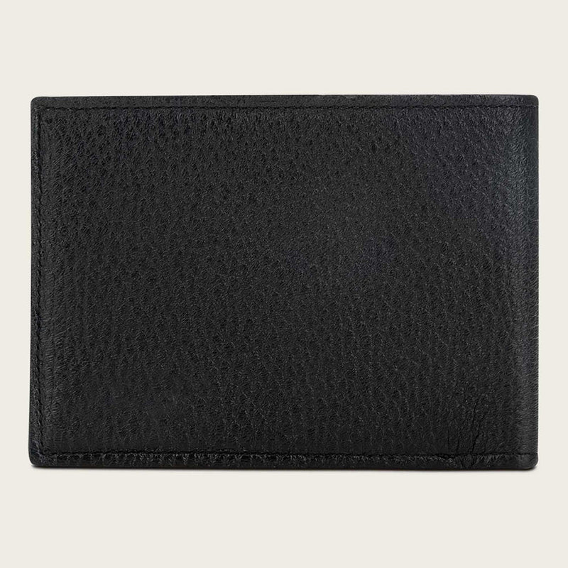 Cuadra Black Handmade Bifold Deer Leather Wallet DU176