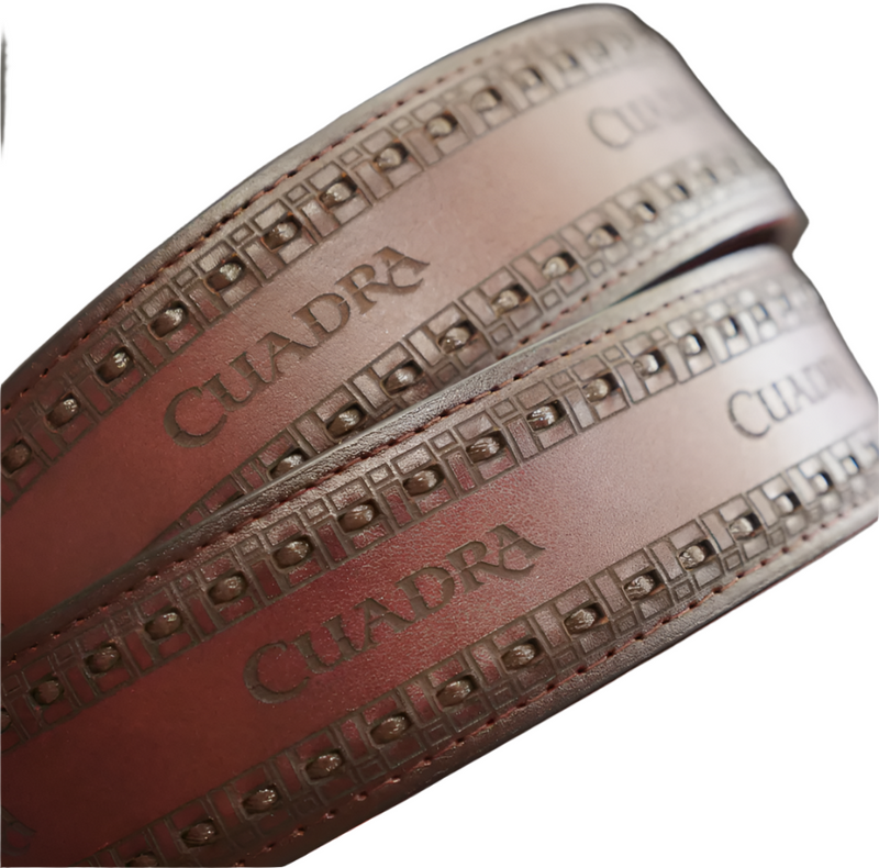 CUADRA Men's Engraved Ostrich Leather Western Belt BC278