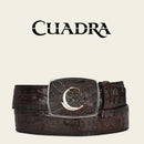 CUADRA Men's Bovine Engraved Fusucus Leather Western Belt with Cuadra monogram BC308