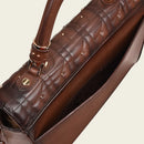 CUADRA Women's Top Austrian Crystals Handle Handbag , Honey Brown