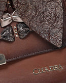 CUADRA Women's Genuine Cowhide Handbag With Crystals
