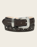 CUADRA Women's Genuine Leather with Studs Western Belt