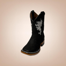 JAR BOOTS Kid's Western Boots Nobuck MR Toe 2350, Black