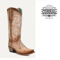 CORRAL BOOTS Women's Blue Luminescent Embroidery Crackled Straw Snip Toe C4144