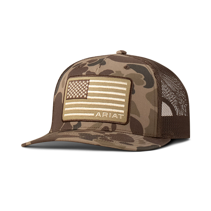 ARIAT Men's BROWN CAMO FLAG HAT A300089802