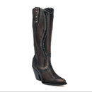 CUADRA Women's Zipper & Woven Studs Snip Toe Western Boot