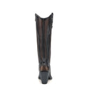 CUADRA Women's Zipper & Woven Studs Snip Toe Western Boot