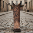CUADRA Men's Engraved Genuine Ostrich Leather Boot CU744