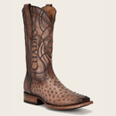 CUADRA Men's Engraved Genuine Ostrich Leather Western Boot