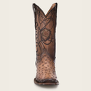 CUADRA Men's Engraved Genuine Ostrich Leather Western Boot