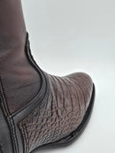 CUADRA Men's Alligator Laser & Zipper J Toe Western Boot