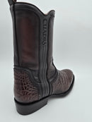 CUADRA Men's Alligator Laser & Zipper J Toe Western Boot