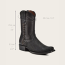 CUADRA Men's Crust Tokio Oxford & Woven Narrow Square Toe Western Boot, Black
