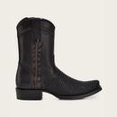 CUADRA Men's Crust Tokio Oxford & Woven Narrow Square Toe Western Boot, Black