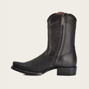 CUADRA Men's Crust Tokio Oxford & Woven Narrow Square Toe Western Boot, Black