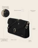 CUADRA Clutch Bag Leather, Black