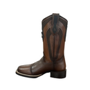 CUADRA Men's Rodeo Genuine Bovine Leather Embroidery & Laser Square Toe Western Boot
