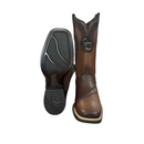 CUADRA Men's Rodeo Genuine Bovine Leather Embroidery & Laser Square Toe Western Boot