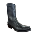 CUADRA Men's Plunge Caiman Laser & Woven Narrow Toe Square Western Boot