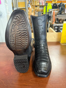CUADRA Men's Plunge Caiman Laser & Woven Narrow Toe Square Western Boot
