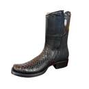 CUADRA Men's Python Laser & Woven Zipper Narrow Square Toe Western Boot CU557