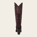CUADRA Women's Crystals & Studs Pointed Toe Western Boot, Wine