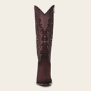 CUADRA Women's Crystals & Studs Pointed Toe Western Boot, Wine